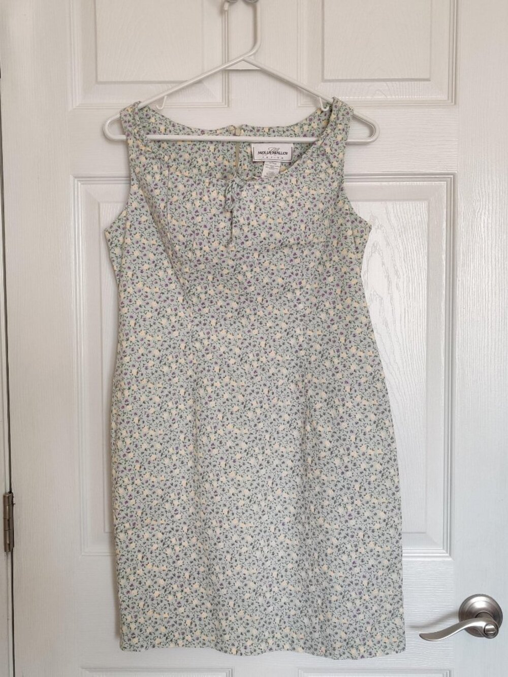 Feminine cotton/spandex print dress for summer